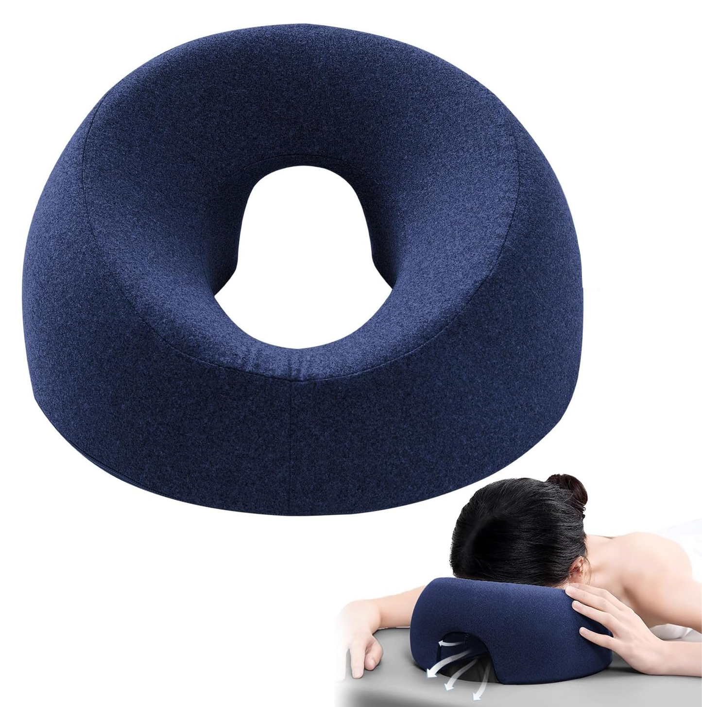 ✨Taller & Thicker! ✨Face Down Pillow Massage Bed Head Cushion 5.3IN High